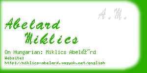 abelard miklics business card